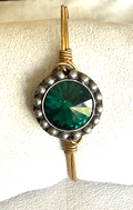 LUCA & DANNI MAY EMERALD GOLD BRACELET, CENTER = 3/4" WIDE