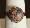 MARIANA RING 1/2" natural brown stone in rose gold setting, adjustable