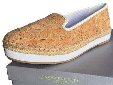SONDRA ROBERTS ELLIE NATURAL WHITE CORK SHOES