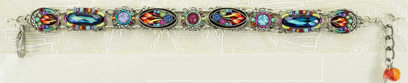 FIREFLY BRACELET EMMA MOSAIC MC: multi color stones in silver setting