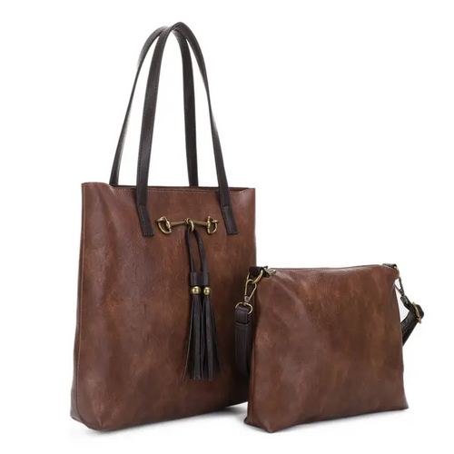 LIZ SOTO JANE HORSE BIT TOTE COFFEE