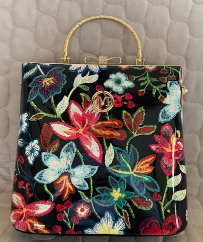 NEW YORK BLACK FLORAL PRINT BAG 60670