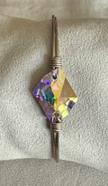 LUCA & DANNI BROOKLYN CRYSTAL AB SILVER BRACELET, STONE = 3/4" WIDE