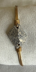 LUCA & DANNI BROOKLYN MARBLE GOLD BRACELET, STONE = 3/4" LONG