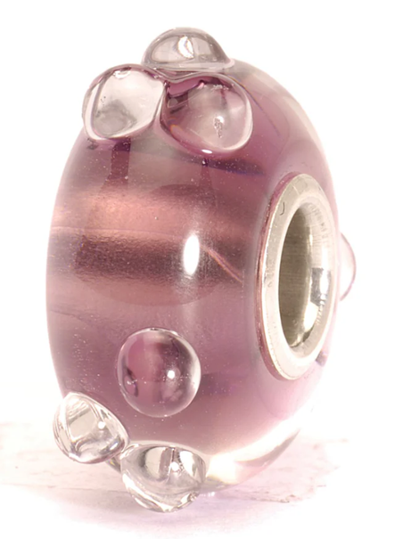 TROLLBEAD PURPLE FLOWER BUD GLASS BEAD