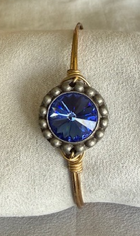 LUCA & DANNI SEPTEMBER SAPPHIRE GOLD BRACELET, CENTER = 3/4" WIDE
