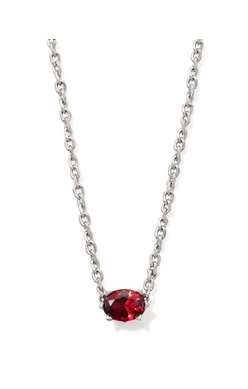 KENDRA SCOTT NECKLACE CAILIN RHODIUM RED CRYSTAL