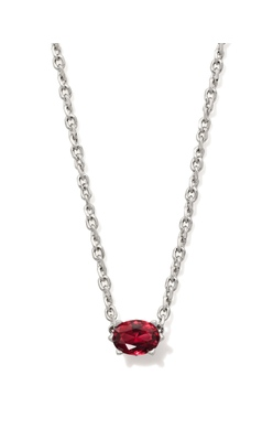 KENDRA SCOTT NECKLACE CAILIN RHODIUM BURGUNDY CRYSTAL