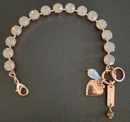 MARIANA BETTE GREY BRACELET: light grey 1/4" stones in rose gold setting