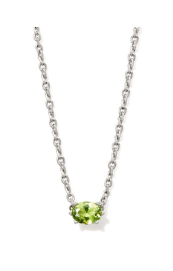 KENDRA SCOTT NECKLACE CAILIN RHODIUM PERIDOT CRYSTAL