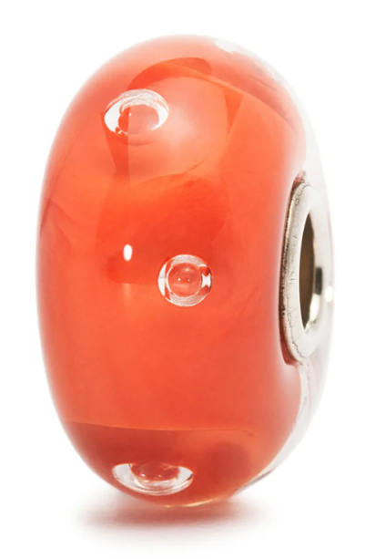 TROLLBEAD PEACH BUBBLES GLASS BEAD