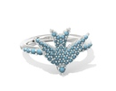 KENDRA SCOTT RING MELODY BIRD COCKTAIL RING SILVER TEAL CRYSTAL SIZE 8