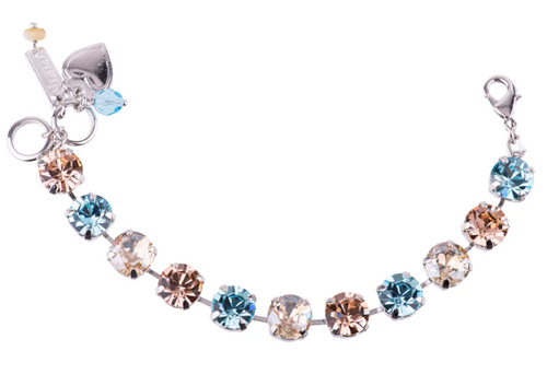 MARIANA BRACELET BETTY FIRST TOAST: blue, amber stones in silver rhodium setting