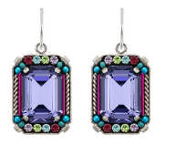 FIREFLY EARRINGS DUCHESS LARGE: multi color stones in 3/4" silver setting, wire backs