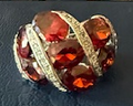 STERLING SILVER RED CZ RING SIZE 8