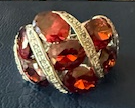 STERLING SILVER RED CZ RING SIZE 6