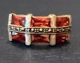 STERLING SILVER RED MARCASITE RING SIZE 8