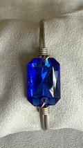 LUCA & DANNI SAPPHIRE SILVER BRACELET, SMALL, STONE = 3/4" WIDE