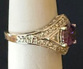 STERLING SILVER PURPLE CZ RING SIZE 9
