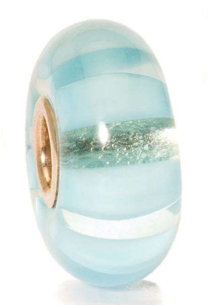 TROLLBEAD LIGHT BLUE STRIPE GLASS BEAD