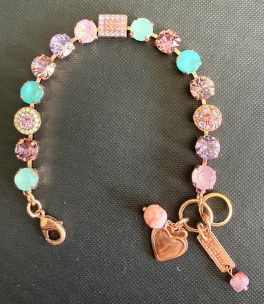 MARIANA BRACELET LAVENDER: purple, pacific opal, pink stones in rose gold setting