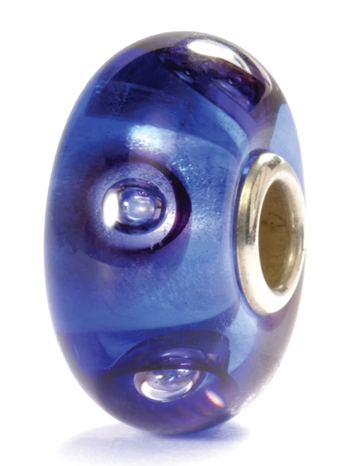 TROLLBEAD CLEAR BLUE BUBBLES GLASS BEAD