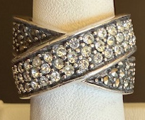 STERLING SILVER CZ AND MARCASITE RING