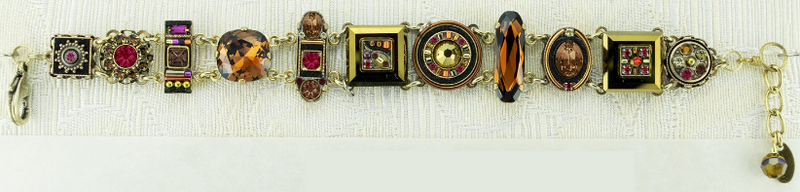 FIREFLY BRACELET LA DOLCE VITA SMOKEY TOPAZ: red, topaz stones in gold setting