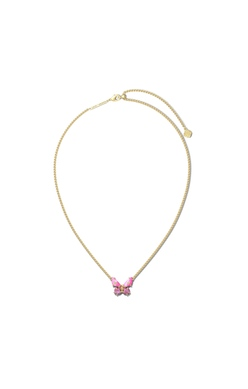 KENDRA SCOTT NECKLACE BIANCA BUTTERFLY SHORT PENDANT GOLD PINK MIX