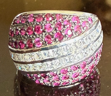 STERLING SILVER RASPBERRY CZ RING