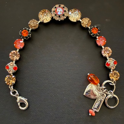 MARIANA BRACELET MAGIC: orange, black, amber, natural stones in silver rhodium setting