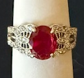 STERLING SILVER RASPBERRY CZ RING SIZE 9