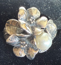 STERLING SILVER HAWTHORN PEARL RING