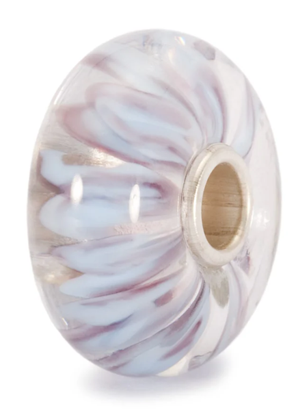 TROLLBEAD WHITE PETALS GLASS BEAD