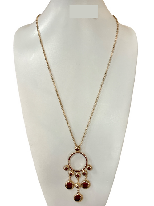CIRCLE TASSEL LONG NECK GOLD