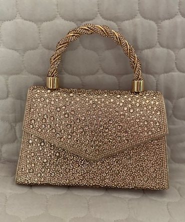 NEW YORK ROSE GOLD CRYSTAL HANDBAG