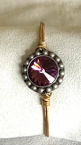 LUCA & DANNI FEBRUARY AMETHYST GOLD BRACELET, CENTER= 3/4" WIDE