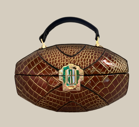 NEW YORK FAUX LEATHER FOOTBALL BAG BROWN 61012