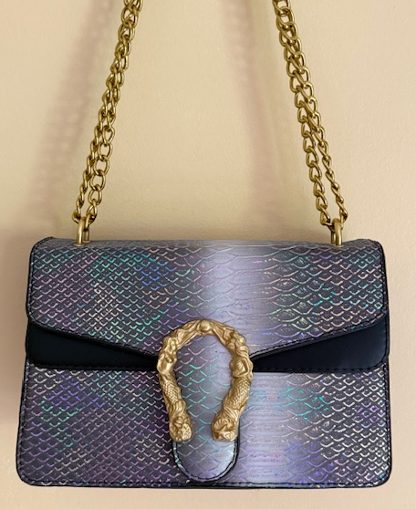 NEW YORK BLUE IRIDESCENT MERMAID BAG 61098