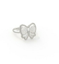 KENDRA SCOTT RING HALEY BOW SILVER IVORY MOTHER OF PEARL SIZE 8