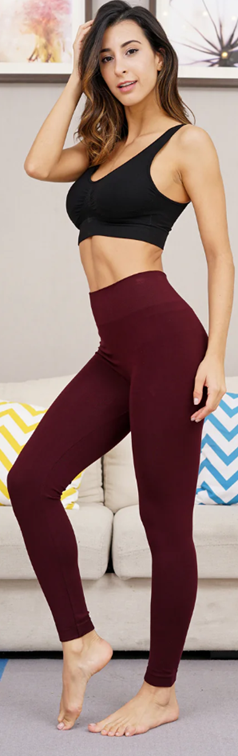 LUXURY LEGGIN BAMBOO FABRIC, DARK BROWN, ONE SIZE SM-XL