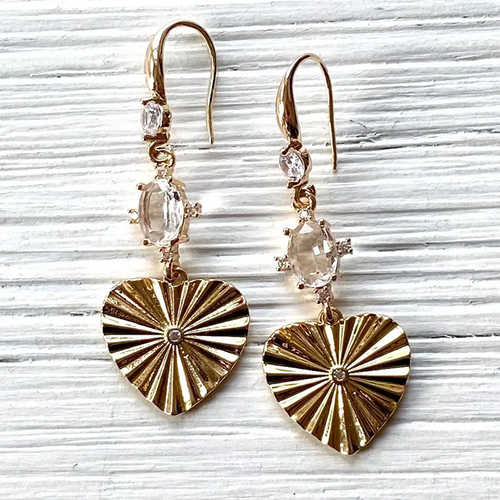 FLUTER HEART GOLD EARRINGS