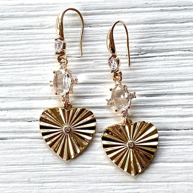FLUTER HEART GOLD EARRINGS