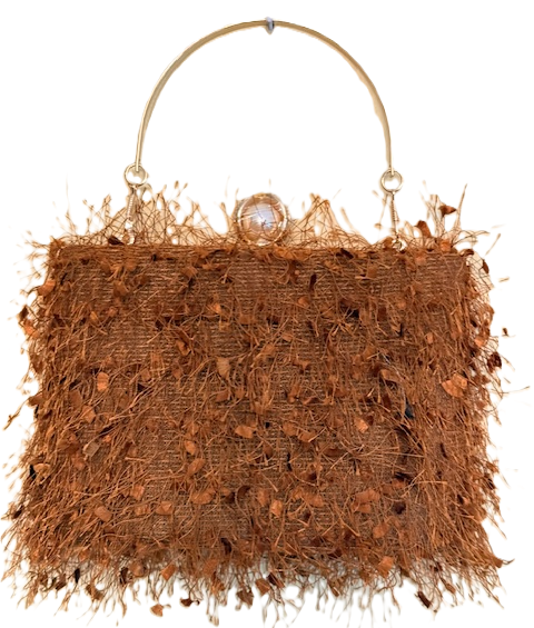 NEW YORK BRONZE FUZZY EVENING BAG 61149