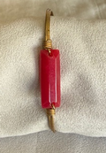LUCA & DANNI HUDSON RASPBERRY JADE BRASS, STONE = 1" LONG