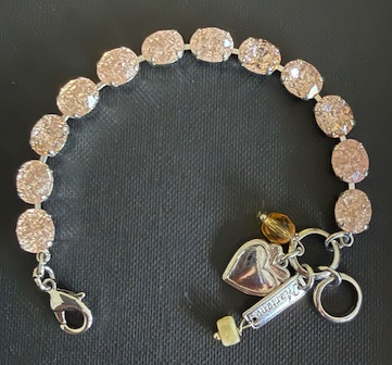 MARIANA BRACELET: champagne ice 1/2" stones in silver rhodium setting