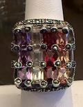 STERLING SILVER MARCASITE LRG MULTI STONE RING