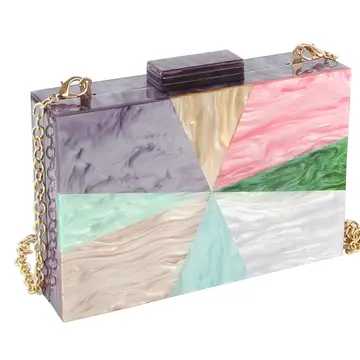 NEW YORK MULTI COLOR ACRYLIC CLUTCH 60168