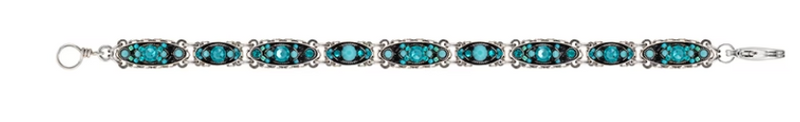 FIREFLY BRACELET SPARKLE THIN TURQ: blue color stones in silver setting