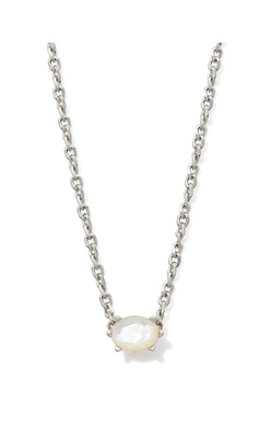 KENDRA SCOTT NECKLACE CAILIN RHODIUM IVORY MOTHER OF PEARL CRYSTAL